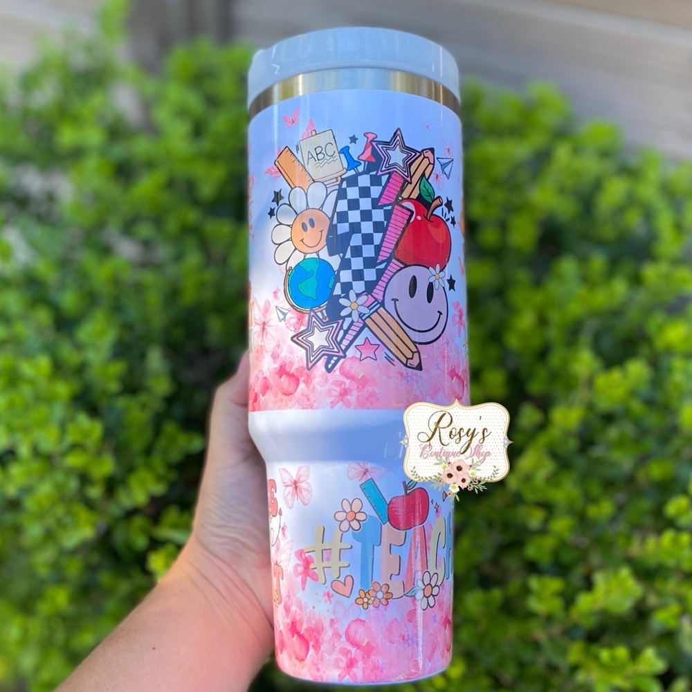 Retro Teacher 40oz Tumbler